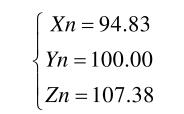 Xn，Yn，Zn值